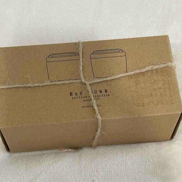 Rae Dunn Jewelry Boxes Red Set of 2 Embossed Artisan Collection by Magenta - Picture 2 of 6